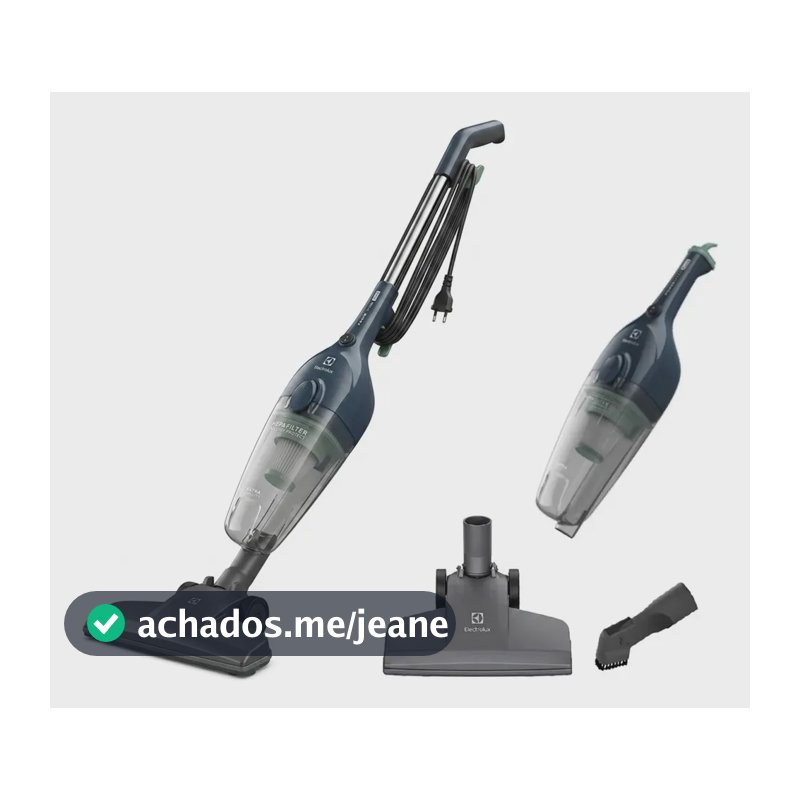 Aspirador de Pó Vertical 1450W Electrolux cabo 5,0m portátil de mão 2 em 1 potente com capacidade 1,6L filtro HEPA STK14 - Azul Denim