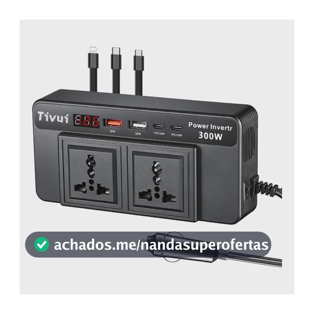 Inversor Conversor Carro 12v Para Starlink Mini Ac 110v 300w 5portas Usb Tomada De Tipo C Lightning Tomada Para Carro Energia