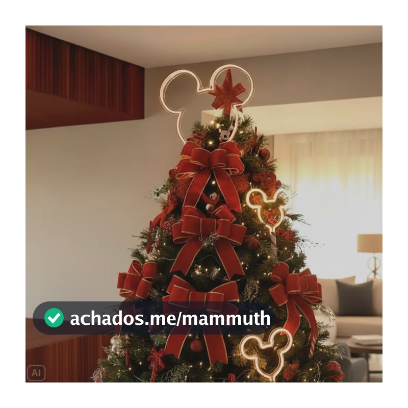 Cabeça Mickey Led Neon Para Árvore De Natal Décor 40 Cm Led Quente Rato