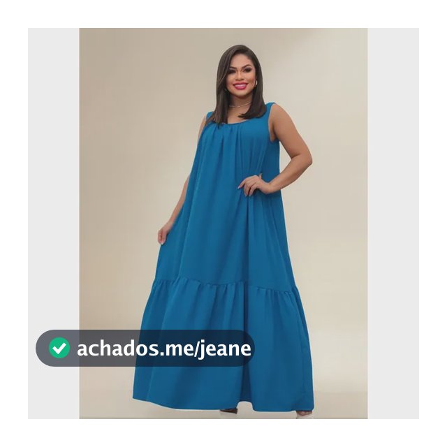 Vestido Duna Longo Amplo Solto Decotado Costas Confortável
