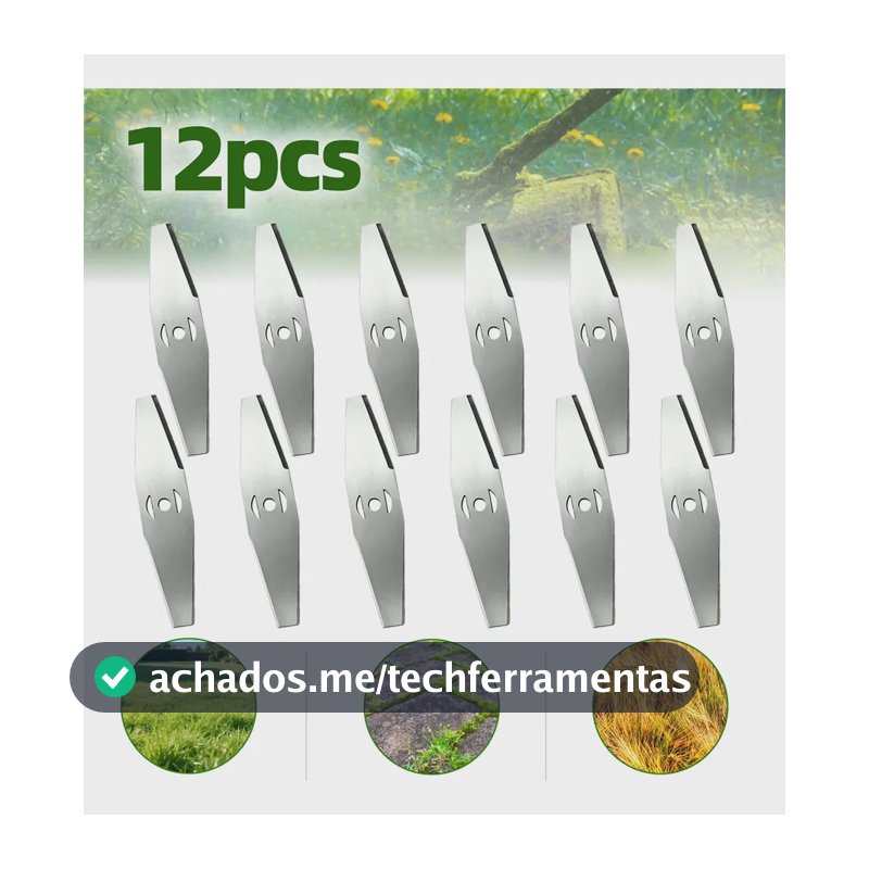 Kit 12 Lamina Aparador Grama Roçadeira Cortador De Grama Aço
