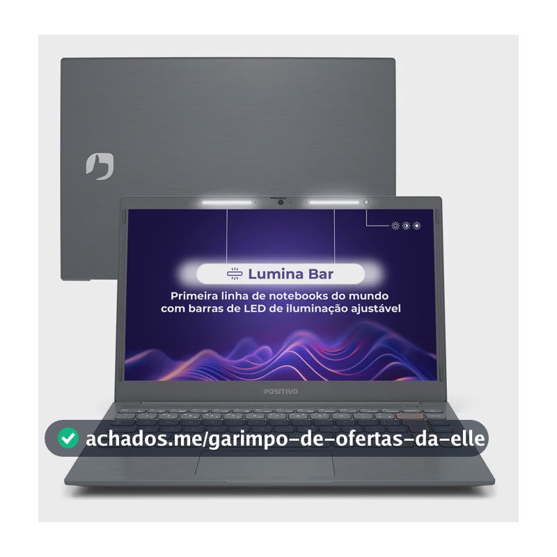 Notebook Positivo Vision C14 Intel® Celeron® Linux 4GB 128GB eMMC 14” HD Lumina BAR – Cinza
