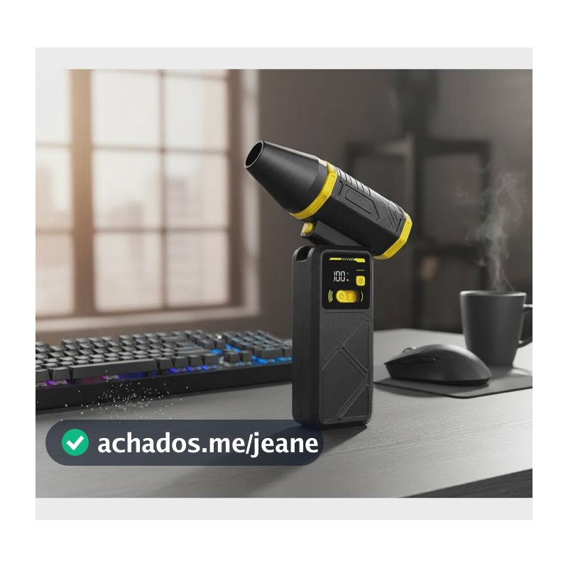 Soprador Turbo Sem Fio 130000rpm Bico 90° Teclado Preto 5v