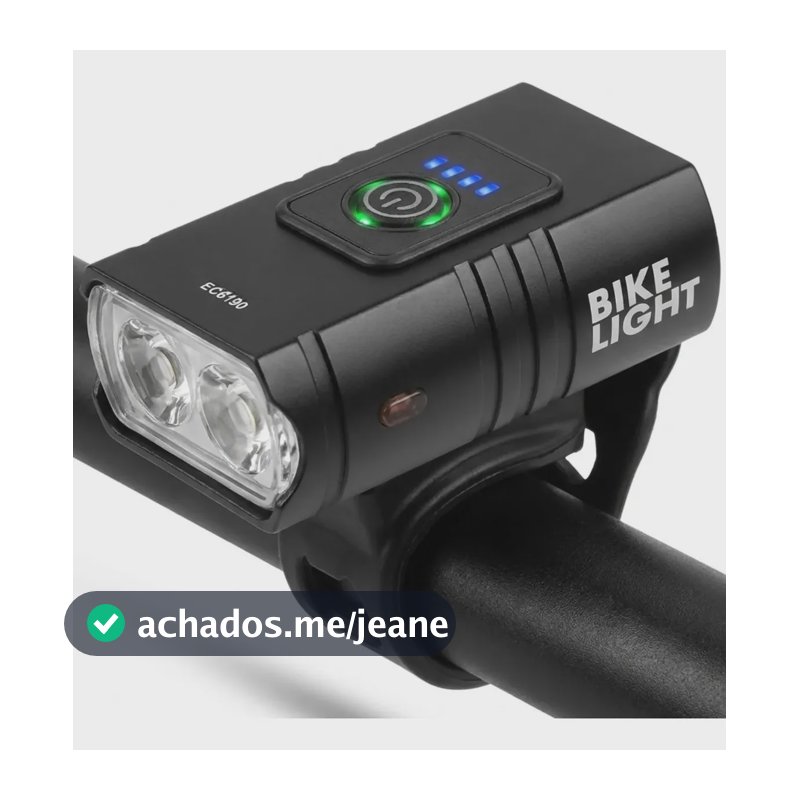 Lanterna Para Bicicleta Farol Led Luz Bike Sinalizador Forte Preto