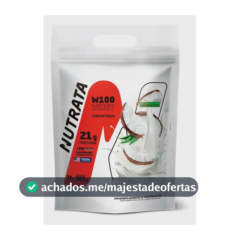 W100 Whey Concentrado Pouch 900g Creme de Coco Nutrata