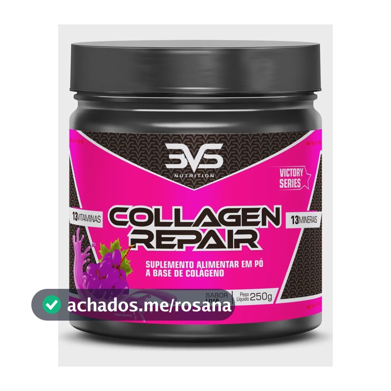 Colágeno Hidrolisado Em Pó 100% Puro - Fórmula Avançada Para Os Cabelos, Pele E Unha 250g - Sabor: Uva