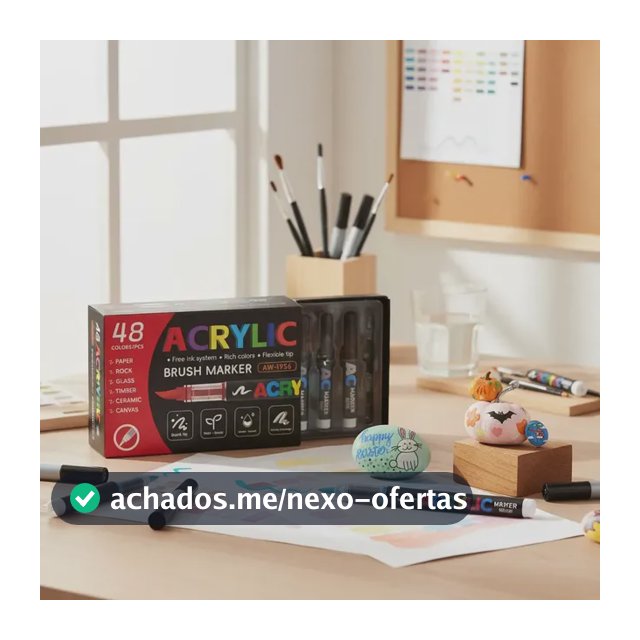Kit 48 Canetas Marcador Acrílico Permanente Colorida Brush