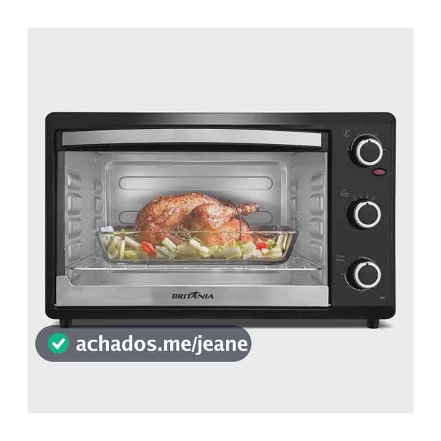 Forno Elétrico Britânia 44L Preto Dupla Resistência 1500W BFE44P 127V