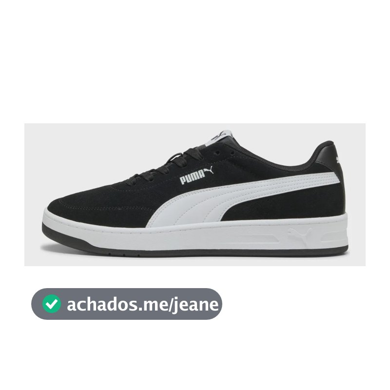 Tênis Masculino Court Classic Clean S Puma Preto Liso 37 Br