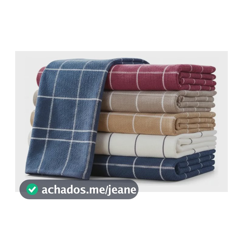 Kit 5 Panos De Copa Atoalhado Felpudo 100% Algodão Colorido Sortido Xadrez