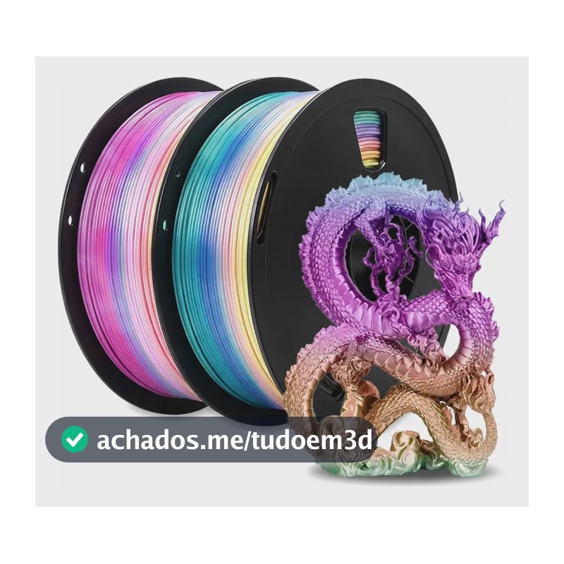 Filamento De Impressora 3d Pla 1,75mm 2kg Impressão Gradient Arco-íris