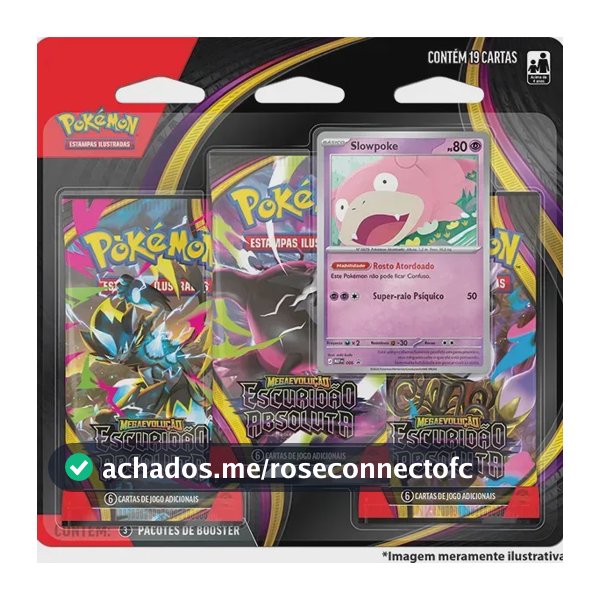 Blister Triplo Pokémon Me05 Escuridão Absoluta  Slowpoke Me05 Português