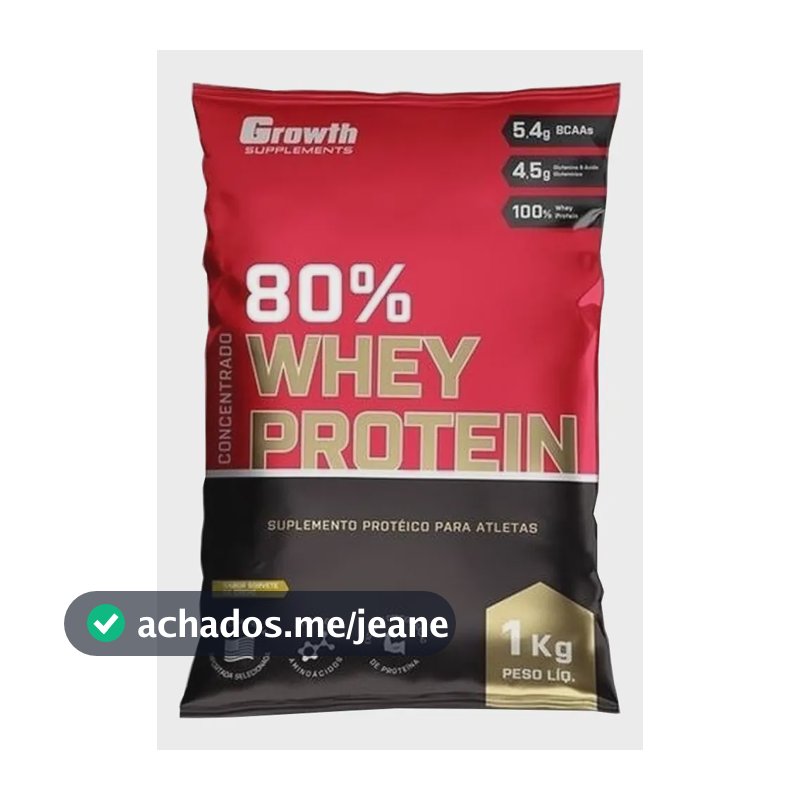 Suplemento em pó Growth Supplements Whey Protein Concentrado sabor Chocolate Branco 1 kg