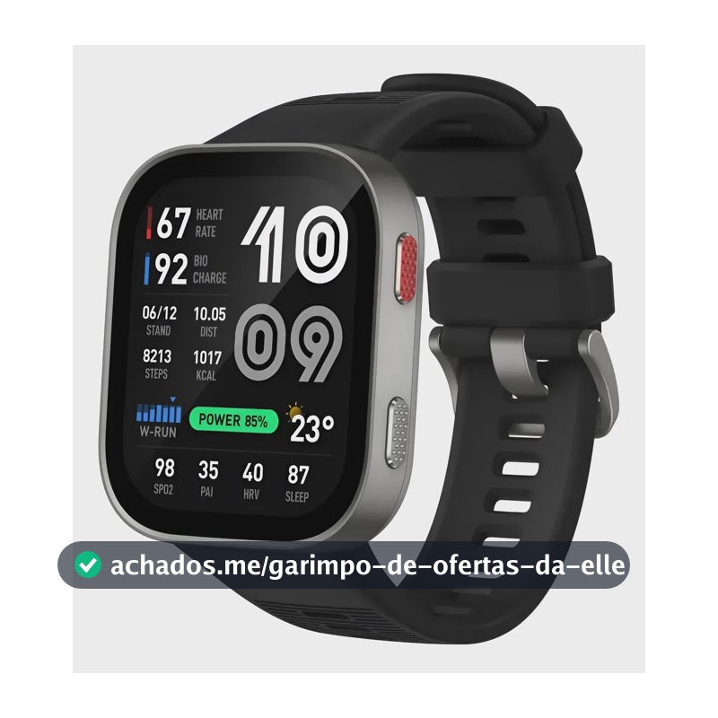 Relógio Amazfit Bip Max Smartwatch Gps Prateado Preto Prateado Preto