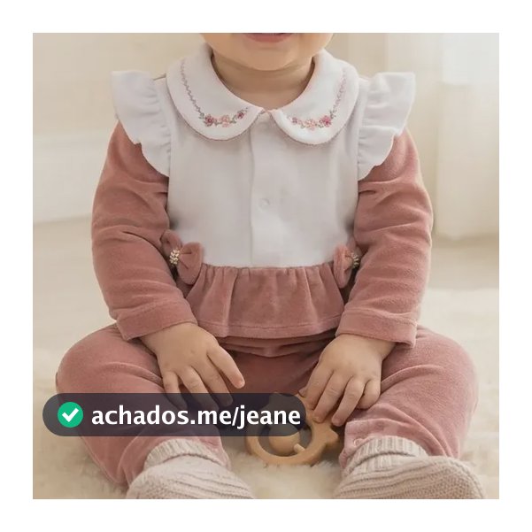 Macacão Plush Bebe Menina Isa Inverno