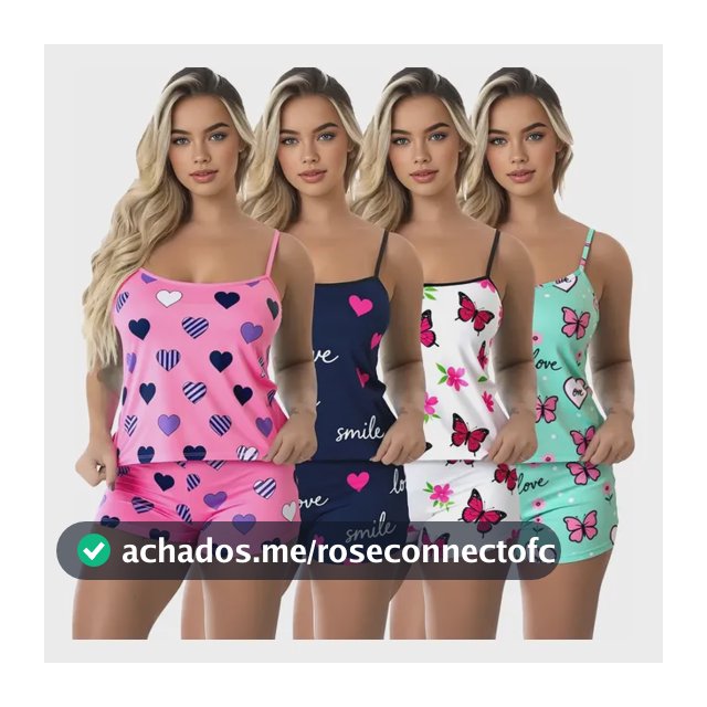 Kit 4 Baby Doll Conjunto Feminino Pijama Microfibra Sortidos Aleatórias Estampadas Gg