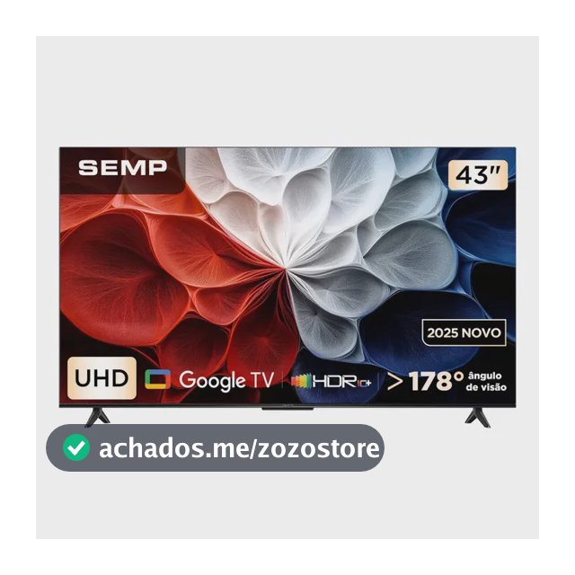 Smart Tv Semp 43 Polegadas Led Hva 4k S62 Wifi Bluetooth Google Tv 3 Hdmi Hdr10+ Dolby Audio 43s62