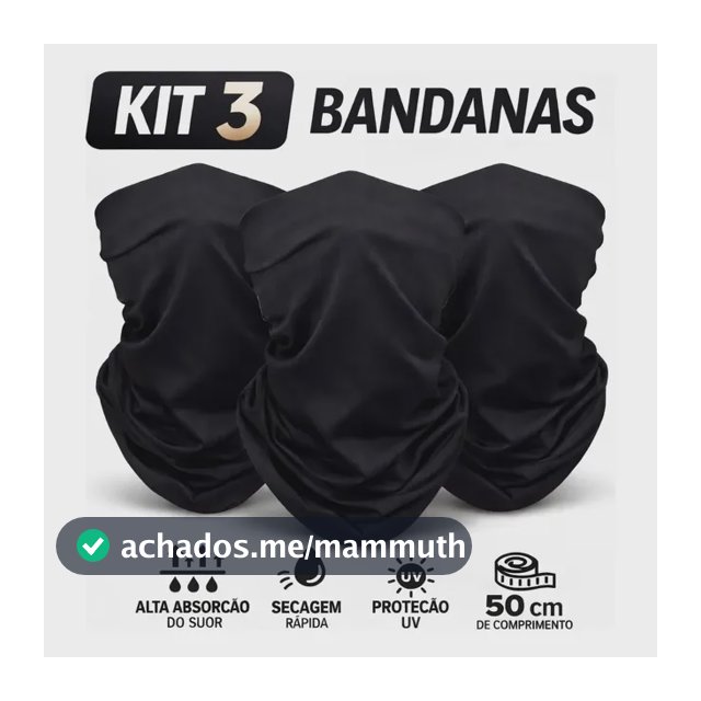 Kit 3 Bandana Tubular Ciclismo Mtb Corrida Esporte Balaclava