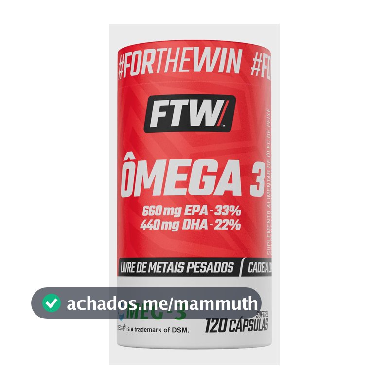 Ômega 3 Óleo De Peixe EPA-540 DHA-360 Meg-3 120 Caps - FTW