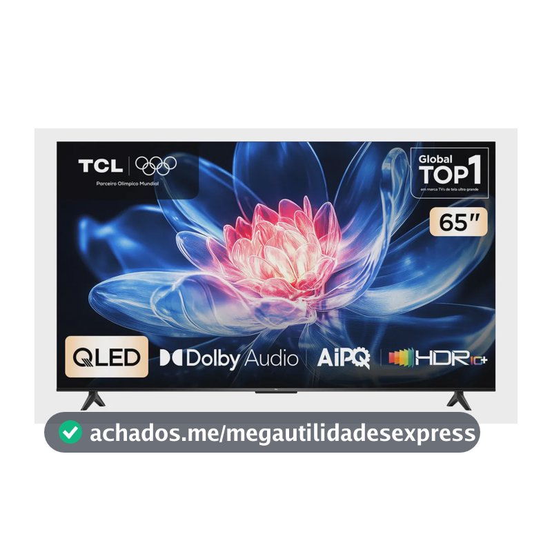 Smart Tv Tcl 65 Polegadas Qled 4k T6c Wifi Bluetooth Google Tv Tela Hva E Hdr10+ 65t6c