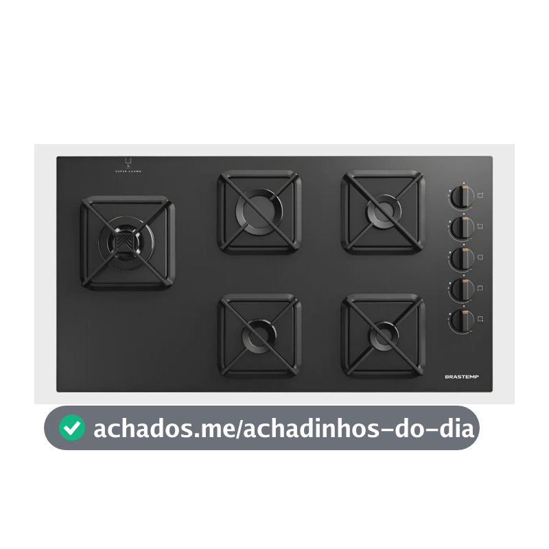 Cooktop Brastemp 5 Bocas A Gás, Grades De Ferro Fundido E Su