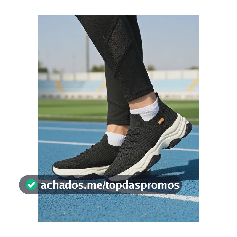 Tênis Feminino Runner Knit Anacapri Preto Liso 35
