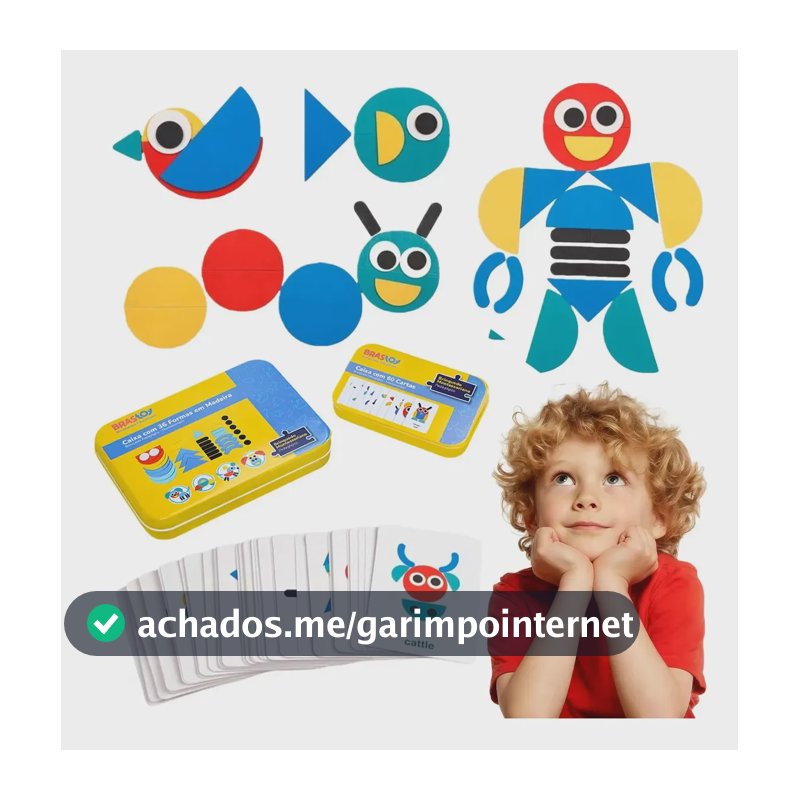 Brastoy Jogo Educativo Infantil 36 Blocos E 60 Cartas Didáti