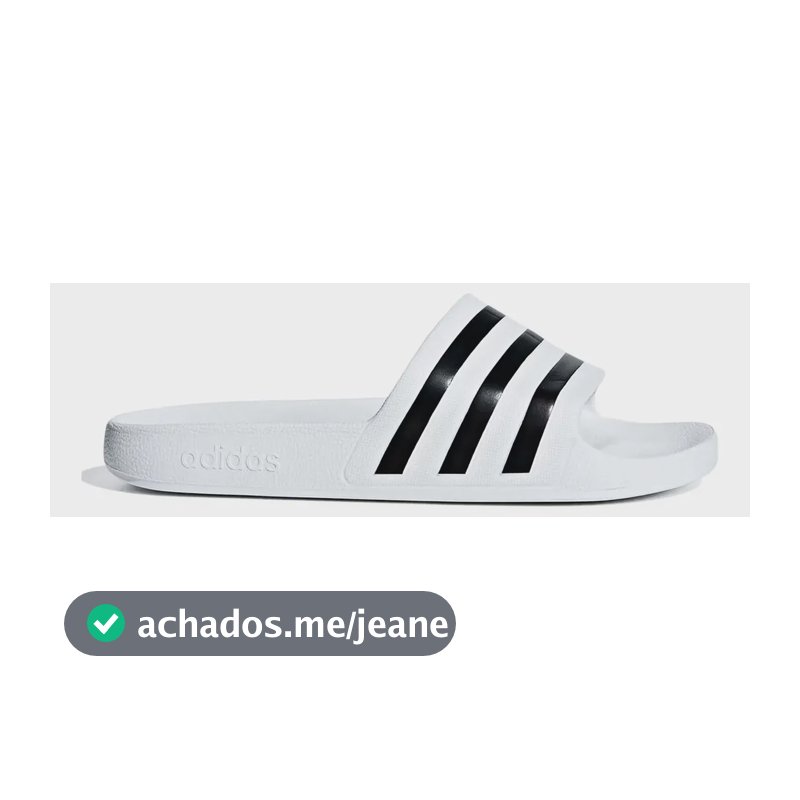 Chinelo adidas Adilette Aqua Slide Casual Confortável Branco/preto Liso 40.41 Br