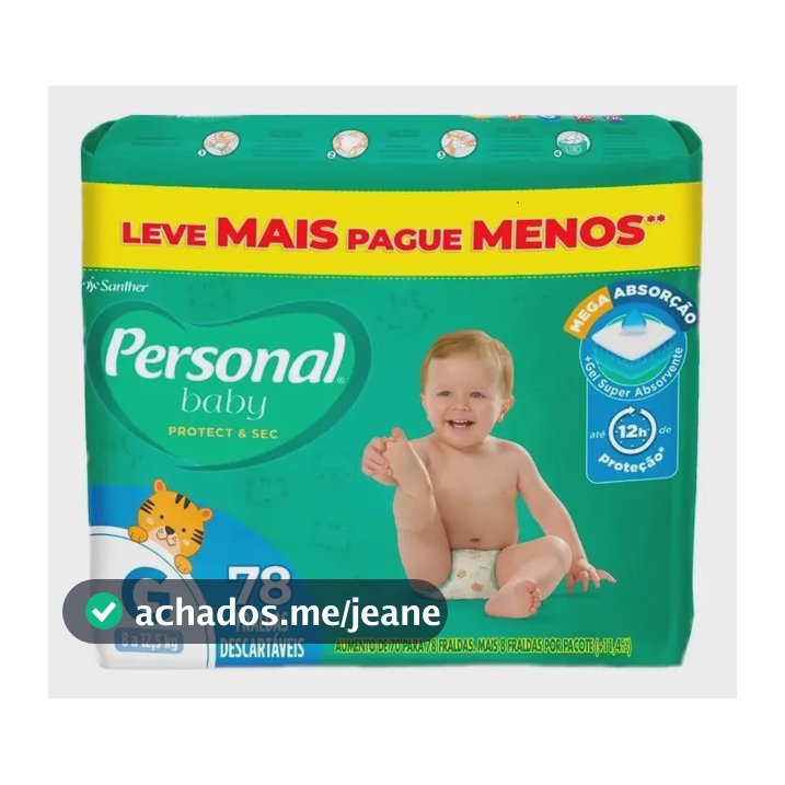 Nova Fralda Personal Protect & Sec Tamanho G 78 Unidades