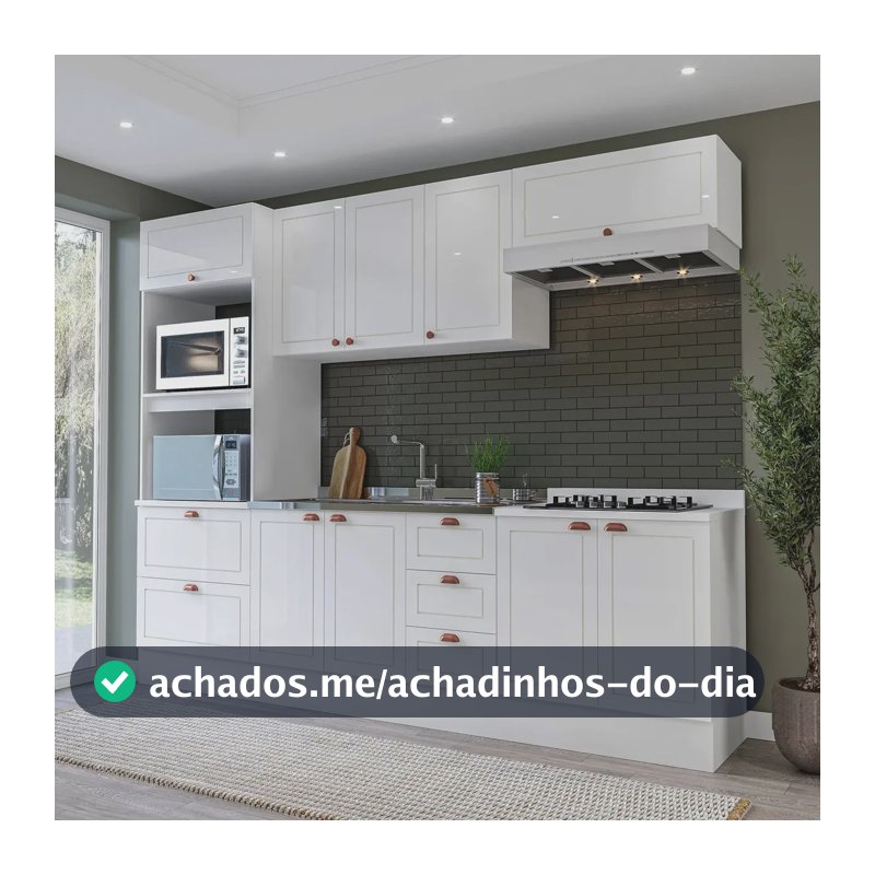 Cozinha Pérola Com Rodapé 5 Peças Torre Quente Cc Branco