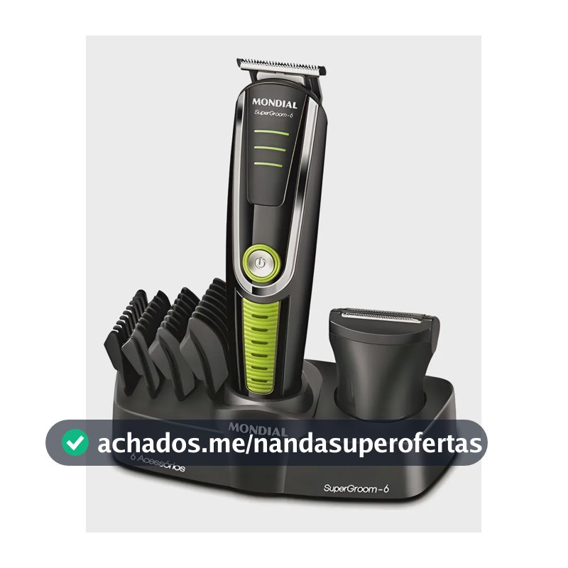 Cortador De Cabelo Mondial Super Groom 6 Bg-04 Melhor Categ Preto/verde