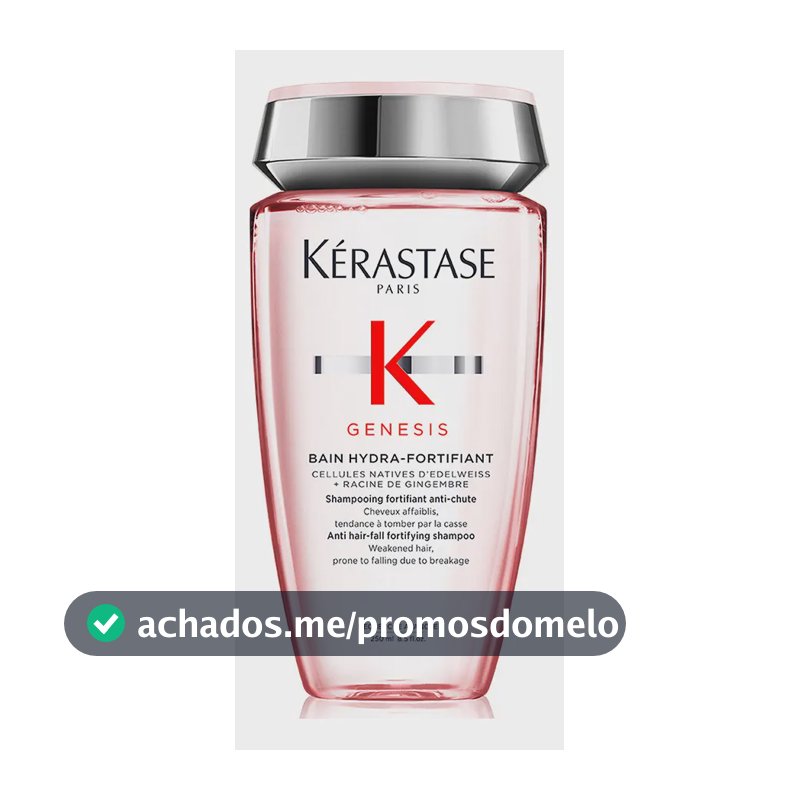 Shampoo Antiqueda Fortificante com Células Nativas de Edelweiss e Raiz de Gengibre para Cabelos Oleosos, Finos ou Normais, Genesis Bain Hydra-Fortifiant Kérastase, 250ml