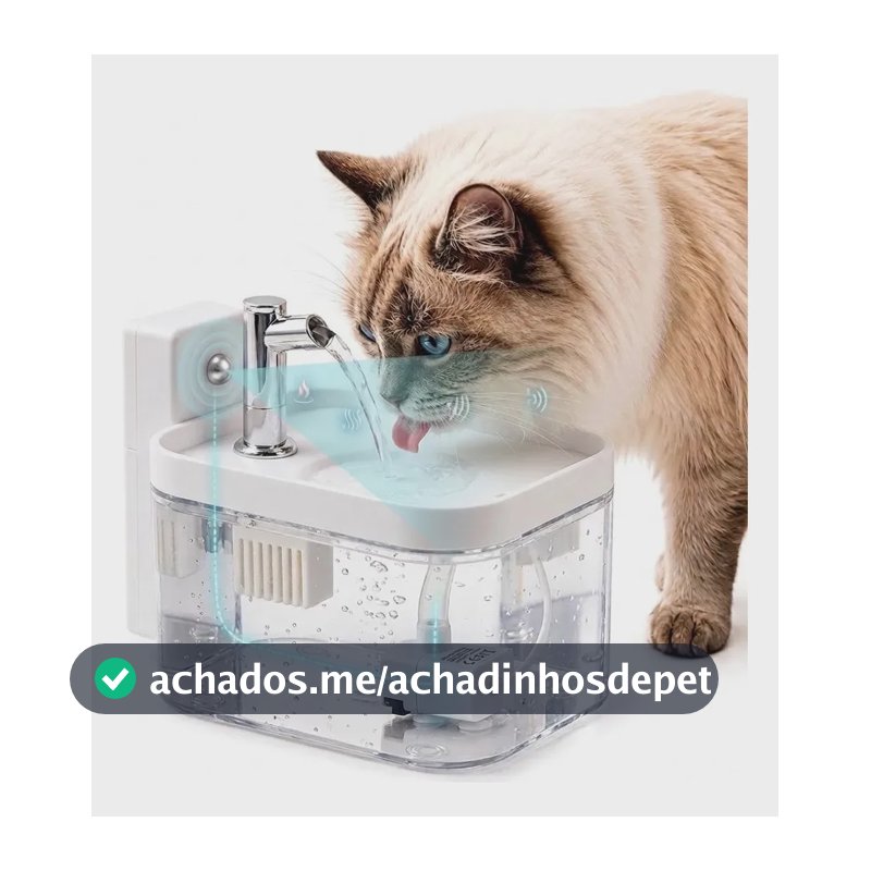 Bebedouro Fonte Automático Cães Gatos Com Sensor E Sem Fio Cor Branco
