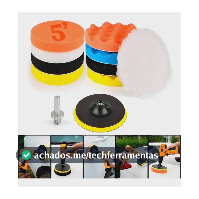 Kit 11pçs Polimento 5 Polegadas Furadeira / Parafusadeira