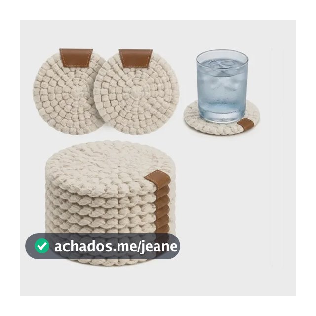 Kit 6 Porta Copos Descanso Macramê Suporte Mesa Posta Boho