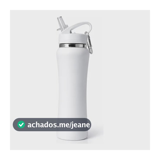 Garrafa Térmica Emborrachada 600 Ml Canudo Premium Branco