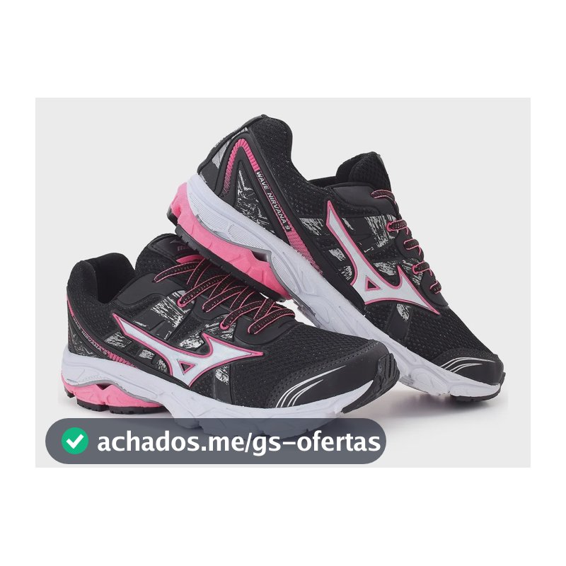 Tênis Feminino  Mizuno Wave Nirvana 9 Ultra Leve Caminhada Preto/rosa Geométrico 39 Br