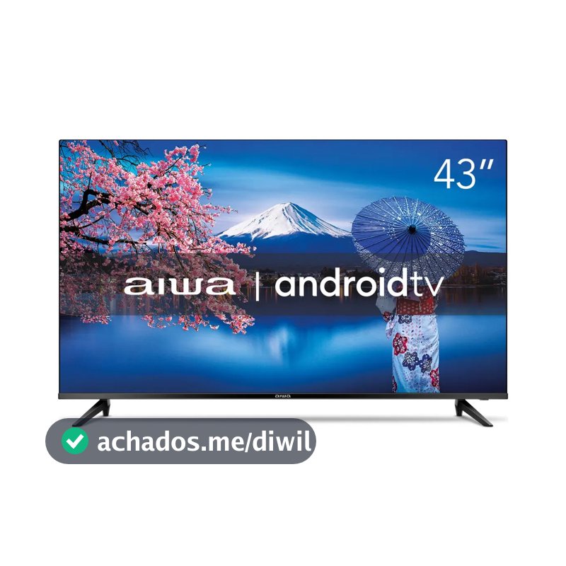 Smart TV AIWA 43” Android Full HD Borda Ultrafina HDR10 Dolby Áudio AWS-TV-43-BL-02-A