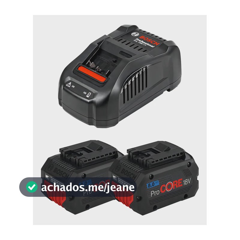 Kit Carregador De Bateria 220v + 2 Baterias 18v 8.0 Ah Bosch
