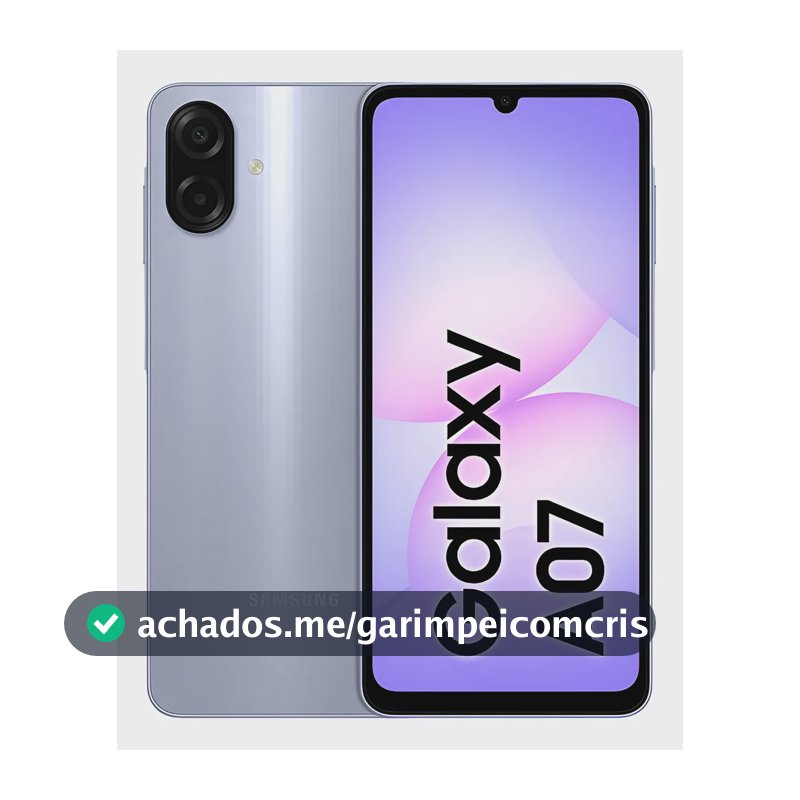 Celular Samsung Galaxy A07 128gb, 4gb, Câmera 50mp, Tela 6.7 , Proteção Ip54, Processador 6nm - Violeta