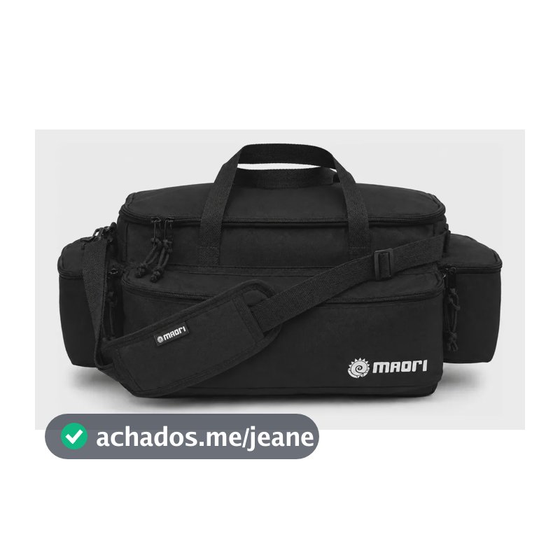 Bolsa De Pesca Grande Isca Molinete Carretilha Premium Maori Preto Tático