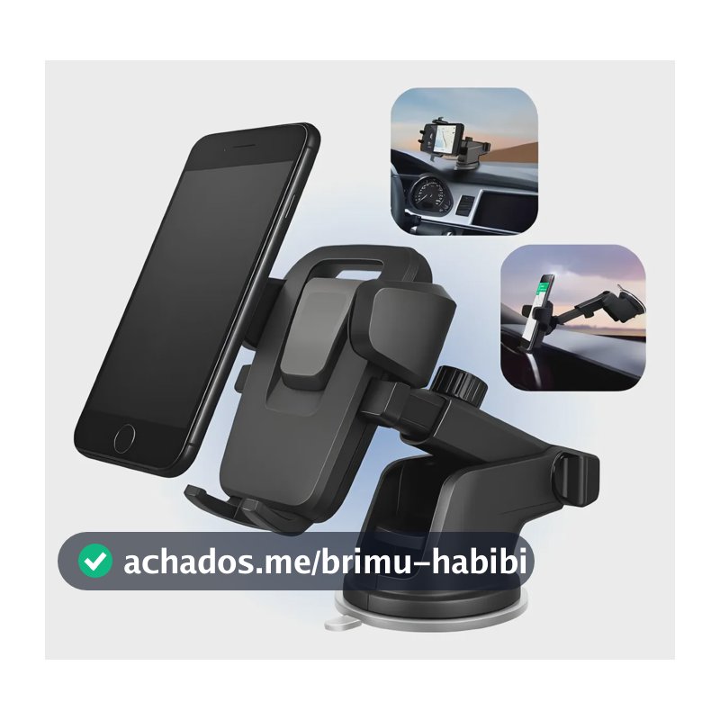 Suporte Celular Veicular Carro Ventosa Automatico Painel Preto
