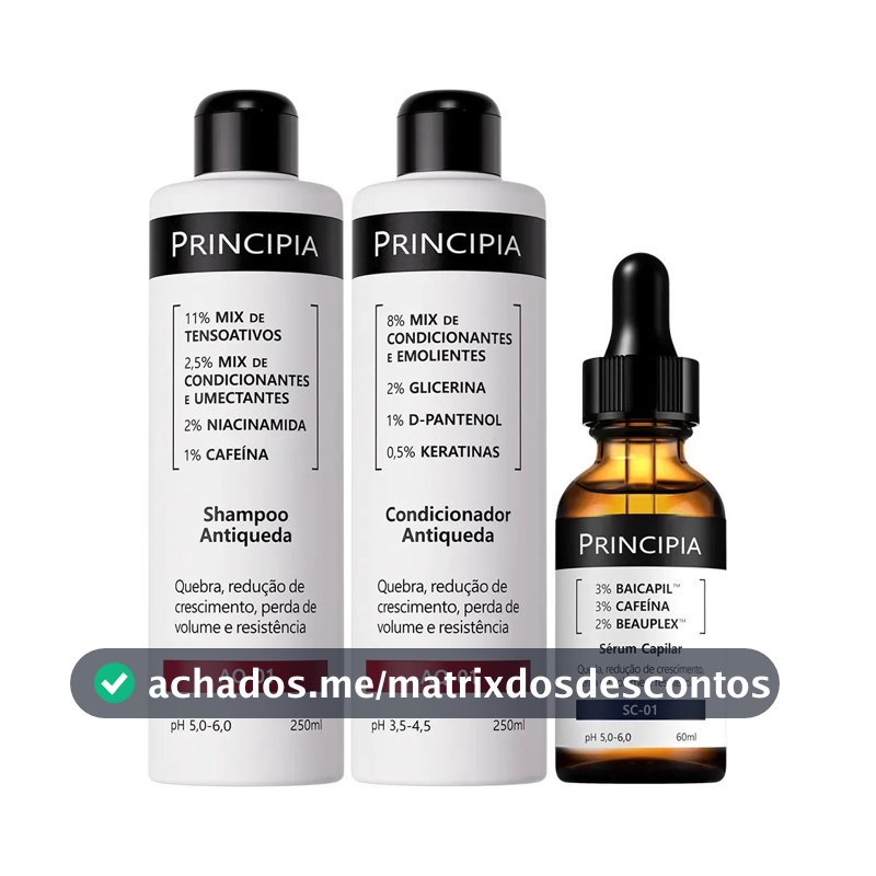 Principia Kit Antiqueda Trio Shampoo + Condicionar + Sc-01