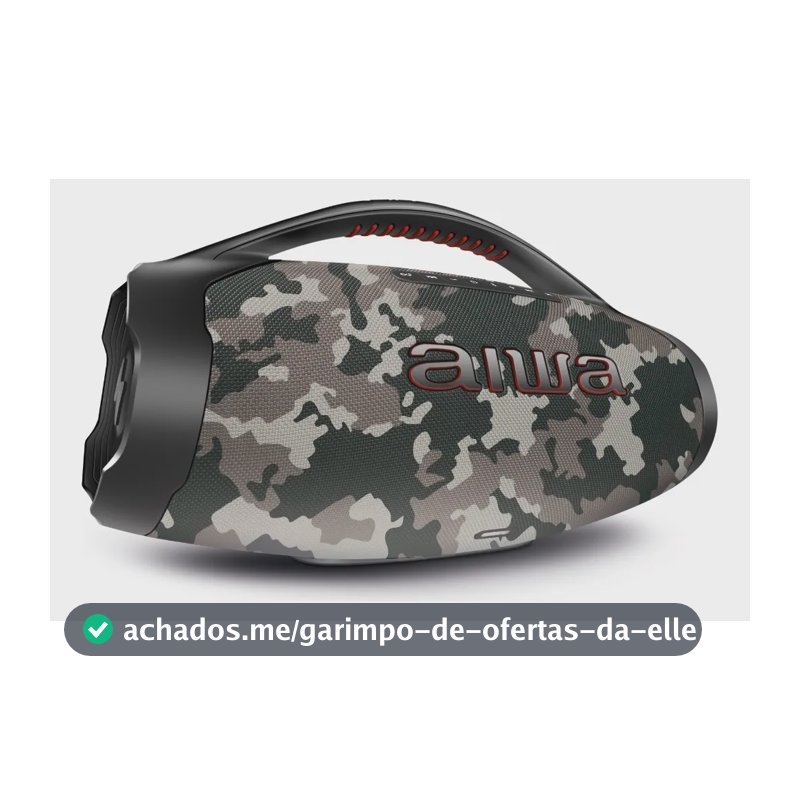 Caixa de Som Boombox Plus AIWA BBS-01-BG 200W Bluetooth 30H IP66 USB Cinza