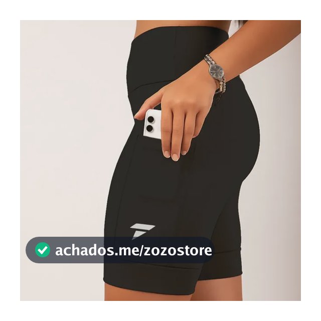 Short Bermuda Academia Feminina Com Bolso Corrida Compressão