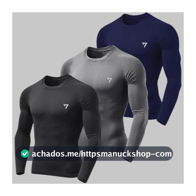 Kit 3 Camisetas Térmicas Masculina Segunda Pele Camisa Uv50-