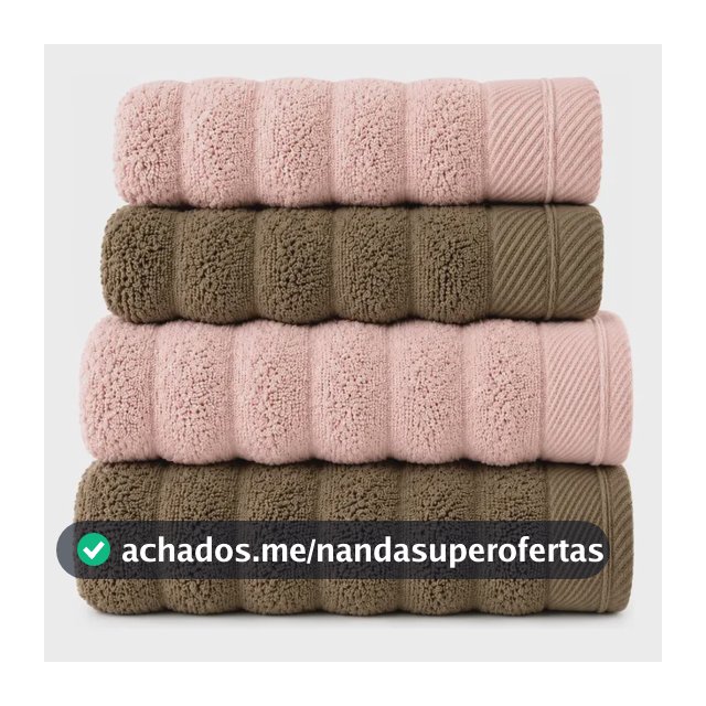 Jogo Toalha Banho E Rosto 4pçs 100% Algodão 520g Atlântica Rosa Claro/ Mocha