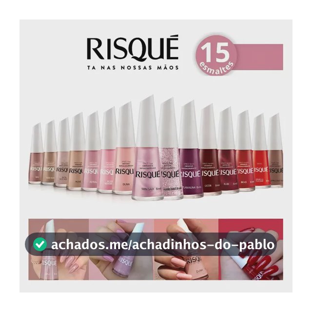 Risqué Kit Com 15 Esmaltes Novo Hipoalergênicos Atacado 8ml Variadas
