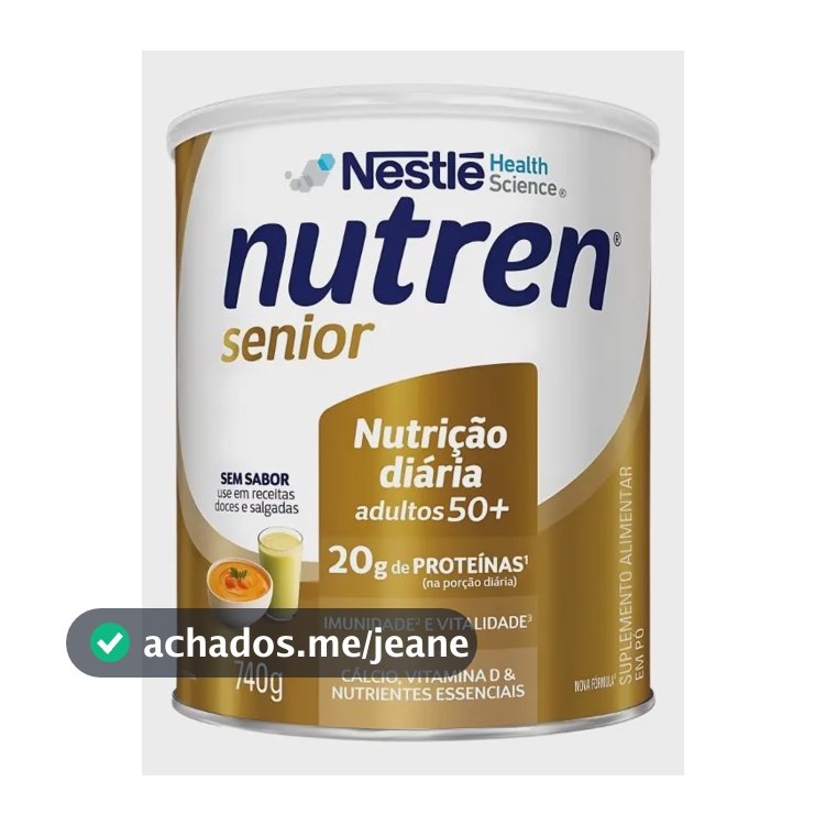 Suplemento Em Pó Nutren Senior 50+ Carboidratos Sem Sabor 740g