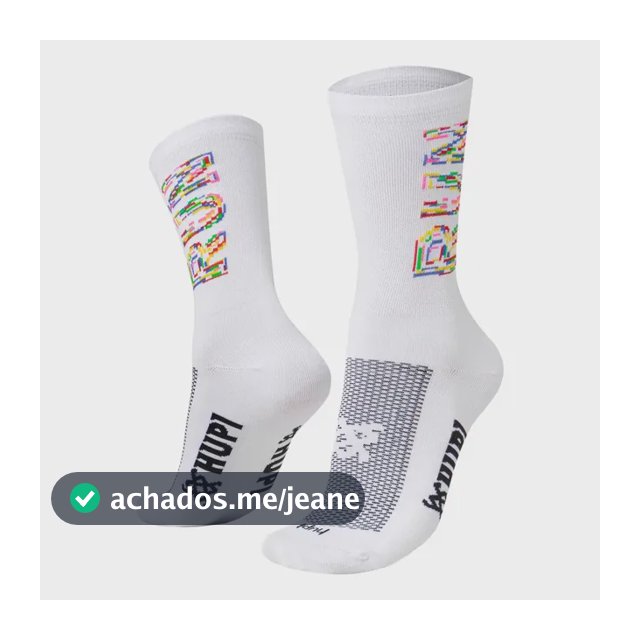 Meia Hupi Run Corrida Esporte Cano Médio Running Poliamida Run Colors Branca Único